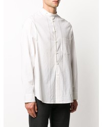Chemise à manches longues à rayures verticales blanche Uma Wang
