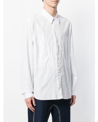 Chemise à manches longues à rayures verticales blanche Cédric Charlier