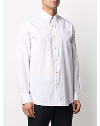 Chemise à manches longues à rayures verticales blanche Paul Smith