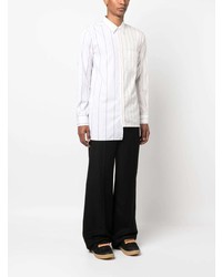 Chemise à manches longues à rayures verticales blanche Lanvin