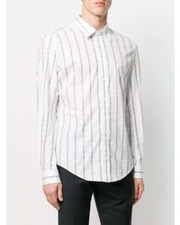 Chemise à manches longues à rayures verticales blanche Vivienne Westwood MAN