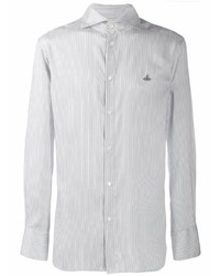 Chemise à manches longues à rayures verticales blanche Vivienne Westwood