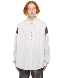Chemise à manches longues à rayures verticales blanche Vivienne Westwood