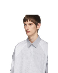 Chemise à manches longues à rayures verticales blanche Random Identities