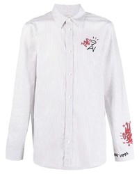 Chemise à manches longues à rayures verticales blanche Zadig & Voltaire