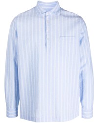Chemise à manches longues à rayures verticales bleu clair Altea