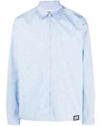 Chemise à manches longues à rayures verticales bleu clair Ambush