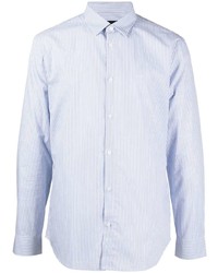 Chemise à manches longues à rayures verticales bleu clair Armani Exchange