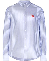 Chemise à manches longues à rayures verticales bleu clair Axel Arigato