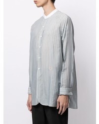 Chemise à manches longues à rayures verticales bleu clair Maison Margiela