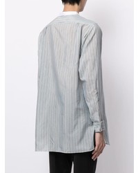 Chemise à manches longues à rayures verticales bleu clair Maison Margiela