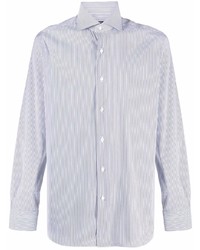 Chemise à manches longues à rayures verticales bleu clair Barba