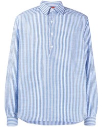 Chemise à manches longues à rayures verticales bleu clair Barena