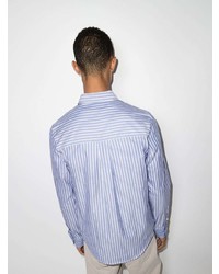 Chemise à manches longues à rayures verticales bleu clair Axel Arigato