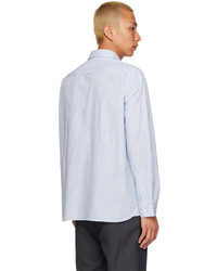 Chemise à manches longues à rayures verticales bleu clair Pottery