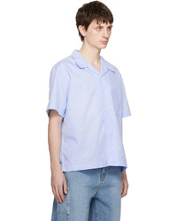 Chemise à manches longues à rayures verticales bleu clair Dunst