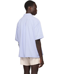Chemise à manches longues à rayures verticales bleu clair adidas Originals
