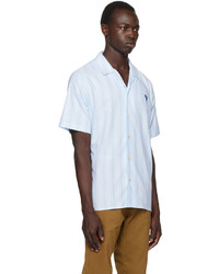 Chemise à manches longues à rayures verticales bleu clair Ps By Paul Smith