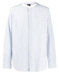 Chemise à manches longues à rayures verticales bleu clair BOSS HUGO BOSS