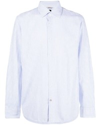 Chemise à manches longues à rayures verticales bleu clair BOSS