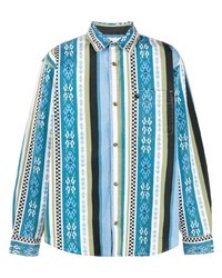 Chemise à manches longues à rayures verticales bleu clair Carhartt WIP