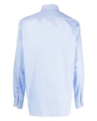 Chemise à manches longues à rayures verticales bleu clair Xacus