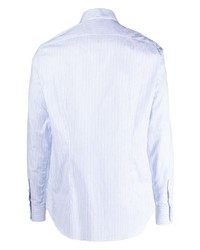 Chemise à manches longues à rayures verticales bleu clair Xacus