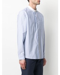 Chemise à manches longues à rayures verticales bleu clair A.P.C.