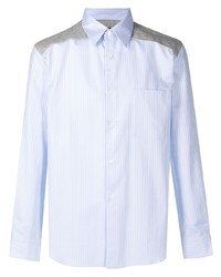 Chemise à manches longues à rayures verticales bleu clair Comme des Garcons Homme Deux