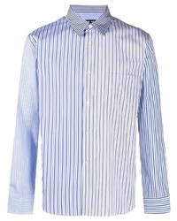 Chemise à manches longues à rayures verticales bleu clair Comme des Garcons Homme Deux