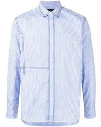 Chemise à manches longues à rayures verticales bleu clair Comme des Garcons Homme