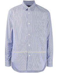 Chemise à manches longues à rayures verticales bleu clair Comme des Garcons Homme