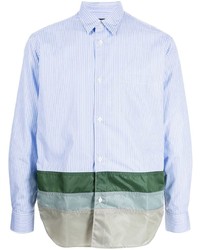 Chemise à manches longues à rayures verticales bleu clair Comme des Garcons Homme