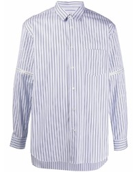 Chemise à manches longues à rayures verticales bleu clair Comme Des Garcons SHIRT