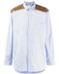 Chemise à manches longues à rayures verticales bleu clair Comme Des Garcons SHIRT