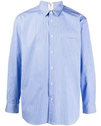 Chemise à manches longues à rayures verticales bleu clair Comme Des Garcons SHIRT