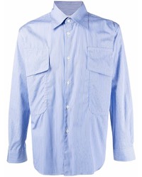 Chemise à manches longues à rayures verticales bleu clair Comme Des Garcons SHIRT