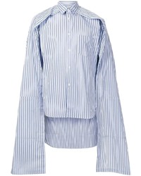 Chemise à manches longues à rayures verticales bleu clair Comme Des Garcons SHIRT