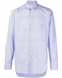 Chemise à manches longues à rayures verticales bleu clair Comme Des Garcons SHIRT