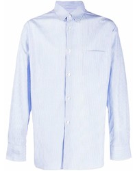 Chemise à manches longues à rayures verticales bleu clair Comme Des Garcons SHIRT
