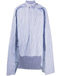 Chemise à manches longues à rayures verticales bleu clair Comme Des Garcons SHIRT