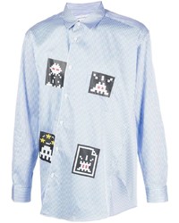 Chemise à manches longues à rayures verticales bleu clair Comme Des Garcons SHIRT