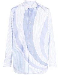 Chemise à manches longues à rayures verticales bleu clair Comme Des Garcons SHIRT