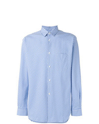 Chemise à manches longues à rayures verticales bleu clair Comme Des Garcons SHIRT