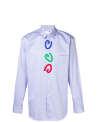 Chemise à manches longues à rayures verticales bleu clair Comme Des Garcons SHIRT