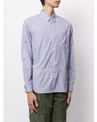 Chemise à manches longues à rayures verticales bleu clair Comme des Garcons Homme