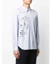 Chemise à manches longues à rayures verticales bleu clair Comme des Garcons Homme Deux