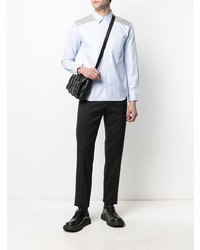 Chemise à manches longues à rayures verticales bleu clair Comme des Garcons Homme Deux