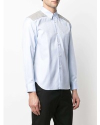 Chemise à manches longues à rayures verticales bleu clair Comme des Garcons Homme Deux