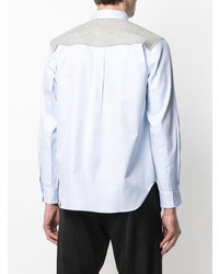 Chemise à manches longues à rayures verticales bleu clair Comme des Garcons Homme Deux